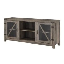 Clarabelle Transitional Glass Barn Door TV Stand For TVs Up To 65" - Saracina Home -Saracina Home Shop GUEST 000bbba3 e85d 41bc 9a1e 58180b5f1321