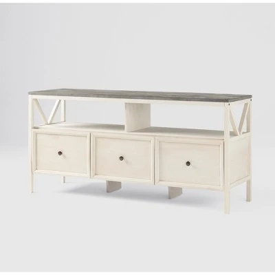 Farmhouse 3 Drawer Wood TV Stand for TVs up to 65" - Saracina Home Farmhouse 3 Drawer Wood TV Stand For TVs Up To 65" - Saracina Home -Saracina Home Shop GUEST 0072dd60 ce7c 4443 ae39 8934a2c1febb