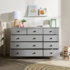 Lauren Classic Transitional 9 Drawer Dresser Storage - Saracina Home