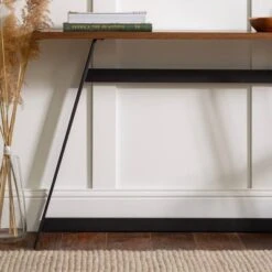 Urban Industrial Entry Table With Wood And Metal Dark Walnut - Saracina Home -Saracina Home Shop GUEST 0231cc7e cb8f 4706 9fd1 297846bfe563