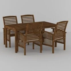 Ravenscroft 5pc Acacia Wood Patio Dining Set - Saracina Home -Saracina Home Shop GUEST 028c1196 6ecf 4eba abd0 4b737ae0168a