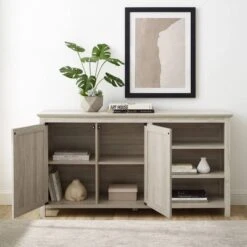 58" Diagonal Grooved Door Sideboard With Open Storage - Saracina Home 4 58" Diagonal Grooved Door Sideboard With Open Storage - Saracina Home -Saracina Home Shop GUEST 04550eef a4a8 452e a5ce 387af7746eaf