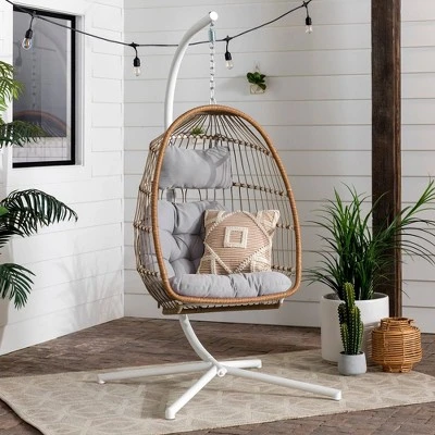 Toluca Hanging Outdoor Boho Egg Chair with Cushion - Saracina Home Toluca Hanging Outdoor Boho Egg Chair With Cushion - Saracina Home -Saracina Home Shop GUEST 04b0ab82 b036 4ace bcfe 94dc2fb985b6