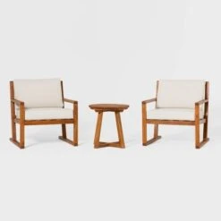 Saracina Home 3pc Modern Slat-Back Acacia Outdoor Conversation Set With Cushions 6 Saracina Home 3pc Modern Slat-Back Acacia Outdoor Conversation Set With Cushions -Saracina Home Shop GUEST 051bd24b e509 42d0 a30a 0bac2d263977