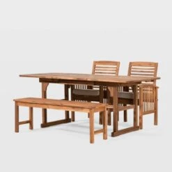 Ravenscroft 4pc Extendable Acacia Wood Outdoor Dining Set - Saracina Home -Saracina Home Shop GUEST 05ab73f4 1340 427a b6c1 e995012a08c6