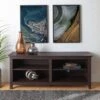 Transitional 4 Cubby Wood Open Storage TV Stand For TVs Up To 65"- Saracina Home -Saracina Home Shop GUEST 0857eb34 08d4 40c5 a2a1 f7b4d1d60a84