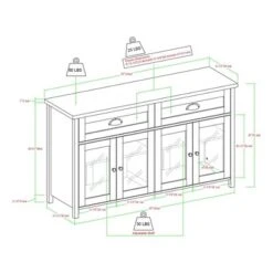 Millia Transitional Farmhouse 4 Door Sideboard With Glass Panels - Saracina Home 9 Millia Transitional Farmhouse 4 Door Sideboard With Glass Panels - Saracina Home -Saracina Home Shop GUEST 089f76c2 e2b0 44aa acf3 8bda9545976f