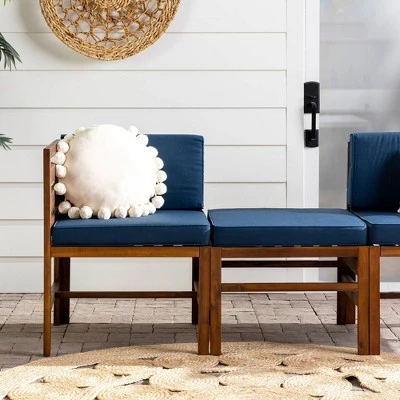 3pc Modular Acacia Wood Patio Chat Set with Cushions - Saracina Home 3pc Modular Acacia Wood Patio Chat Set With Cushions - Saracina Home -Saracina Home Shop GUEST 08ef0f7d 7bb9 4ea9 a1ae 96628aa98d4f