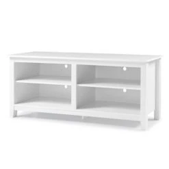 Transitional 4 Cubby Wood Open Storage TV Stand For TVs Up To 65"- Saracina Home -Saracina Home Shop GUEST 09d6532b 6b78 4d5b b243 91ca1fb63961
