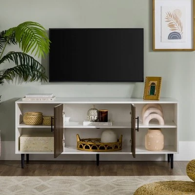 Angelo Modern 2 Door Bookmatch TV Stand for TVs up to 65" Ash Brown/White - Saracina Home Angelo Modern 2 Door Bookmatch TV Stand For TVs Up To 65" Ash Brown/White - Saracina Home -Saracina Home Shop GUEST 0a4b4f3c 82b4 472c 942b daadcde506da