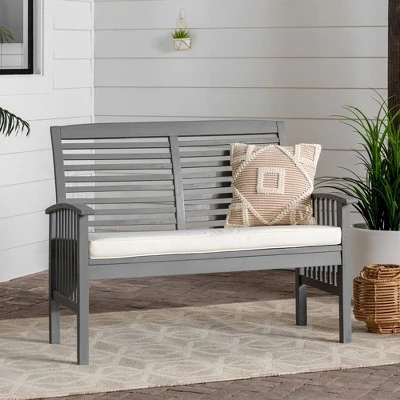 Ravenscroft Modern Boho Acacia Wood Slatted Outdoor Loveseat with Cushion - Saracina Home Ravenscroft Modern Boho Acacia Wood Slatted Outdoor Loveseat With Cushion - Saracina Home -Saracina Home Shop GUEST 0aa03bda f0d5 4309 931f 0068670752e0
