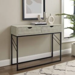 Faux Shagreen Modern 2 Drawer Entry Table - Saracina Home -Saracina Home Shop GUEST 0aacc9bc 8b6e 4a3e 92e0 998053d1b531