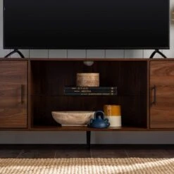 2 Door Mid-Century Modern Wood Storage TV Stand For TVs Up To 80" - Saracina Home -Saracina Home Shop GUEST 0c083b88 b4b8 4267 89b0 b99f64195a36