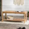 Ravenscroft Modern Boho Acacia Wood Slatted Outdoor Coffee Table With Lower Shelf - Saracina Home -Saracina Home Shop GUEST 0c7591c1 c5e9 4ae0 ae79 1dffb3967ab9