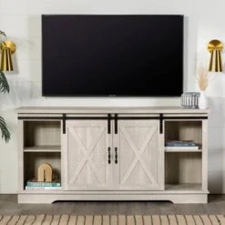 Modern Transitional Sliding Barndoor TV Stand For TVs Up To 65"- Saracina Home -Saracina Home Shop GUEST 0fb4c269 34db 4148 b22d a4215d039ada