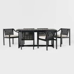 7pc Modern Slatted Wood Outdoor Dining Set - Saracina Home 7 7pc Modern Slatted Wood Outdoor Dining Set - Saracina Home -Saracina Home Shop GUEST 117dd8e5 e41e 4deb 8859 7e6c9ff717ab