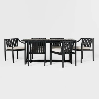 7pc Modern Slatted Wood Outdoor Dining Set - Saracina Home 7pc Modern Slatted Wood Outdoor Dining Set - Saracina Home -Saracina Home Shop GUEST 117dd8e5 e41e 4deb 8859 7e6c9ff717ab