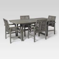 5pc Slatted Extendable Acacia Wood Patio Dining Set - Saracina Home -Saracina Home Shop GUEST 1180b99e 29f9 4ec7 9106 c492deb0dc52