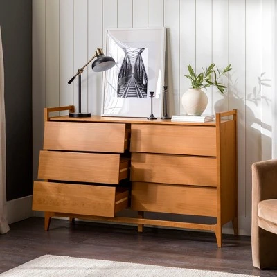 Mid-Century Modern Solid Wood Paneled 6 Drawer Dresser - Saracina Home Mid-Century Modern Solid Wood Paneled 6 Drawer Dresser - Saracina Home -Saracina Home Shop GUEST 1258b2a1 b9f1 4253 9c9b f034f7b370c0