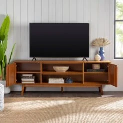 Solid Wood Mid-Century Modern TV Stand For TVs Up To 80" - Saracina Home 4 Solid Wood Mid-Century Modern TV Stand For TVs Up To 80" - Saracina Home -Saracina Home Shop GUEST 13d172c2 7522 436c b47e 043357d4492b