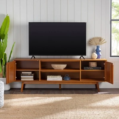 Solid Wood Mid-Century Modern TV Stand for TVs up to 80" - Saracina Home Solid Wood Mid-Century Modern TV Stand For TVs Up To 80" - Saracina Home -Saracina Home Shop GUEST 13d172c2 7522 436c b47e 043357d4492b