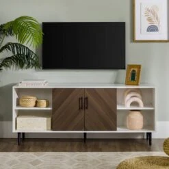 Angelo Modern 2 Door Bookmatch TV Stand For TVs Up To 65" Ash Brown/White - Saracina Home 8 Angelo Modern 2 Door Bookmatch TV Stand For TVs Up To 65" Ash Brown/White - Saracina Home -Saracina Home Shop GUEST 16dd204f 53ed 4bd4 982d 16c302b4f79f