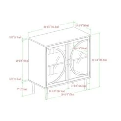 Metal Door Tempered Glass TV Stand For TVs Up To 32" Dark Walnut - Saracina Home -Saracina Home Shop GUEST 16fef13b 939c 4748 80ff 6c8fe3948086