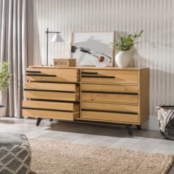 Modern 6 Drawer Double Dresser With Long Handles - Saracina Home 6 Modern 6 Drawer Double Dresser With Long Handles - Saracina Home -Saracina Home Shop GUEST 18b33b53 0bdf 442a bb37 dacdbb32549b