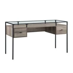 Lamvia Contemporary 2 Tier Glass Top Desk - Saracina Home -Saracina Home Shop GUEST 19a7252b 2989 4a0c 8d84 a24484b81013
