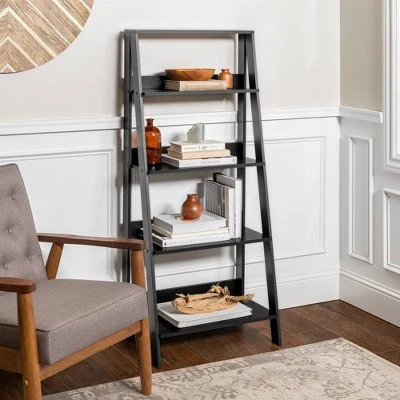 55" Thatcher Transitional Wood 4 Shelf Ladder Bookshelf - Saracina Home 55" Thatcher Transitional Wood 4 Shelf Ladder Bookshelf - Saracina Home -Saracina Home Shop GUEST 1ac52609 6781 4687 9c13 ea54f0b52ee6