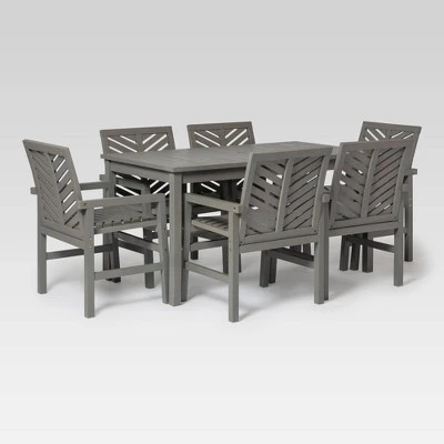 7pc Slatted Chevron Acacia Patio Dining Set - Saracina Home 7pc Slatted Chevron Acacia Patio Dining Set - Saracina Home -Saracina Home Shop GUEST 1d49e516 b23d 4ee6 a1e1 e3a2c4f32dfa