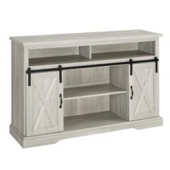 Transitional Sliding Barndoor Highboy TV Stand For TVs Up To 58" - Saracina Home -Saracina Home Shop GUEST 1e7753a0 161a 461f a869 c017e7263cc2