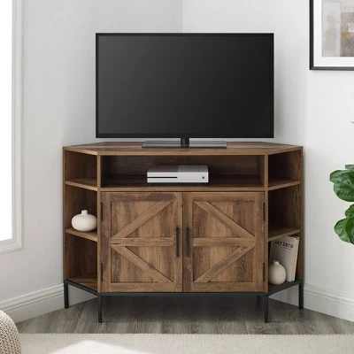 Atticus Modern Farmhouse 2 Door Corner TV Stand for TVs up to 55" Rustic Oak - Saracina Home Atticus Modern Farmhouse 2 Door Corner TV Stand For TVs Up To 55" Rustic Oak - Saracina Home -Saracina Home Shop GUEST 1ed4764f 782b 4a4b 8b55 c55c056b5341