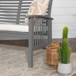 Ravenscroft Modern Boho Acacia Wood Slatted Outdoor Loveseat With Cushion - Saracina Home 8 Ravenscroft Modern Boho Acacia Wood Slatted Outdoor Loveseat With Cushion - Saracina Home -Saracina Home Shop GUEST 2264c25c 6929 44e0 82fd ff36fdeadd35