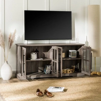 Avalene Modern Farmhouse 4 Door Glass Window Pane TV Stand for TVs up to 65" - Saracina Home Avalene Modern Farmhouse 4 Door Glass Window Pane TV Stand For TVs Up To 65" - Saracina Home -Saracina Home Shop GUEST 234f9726 af1e 4a0d 9699 3011cbe50bd3