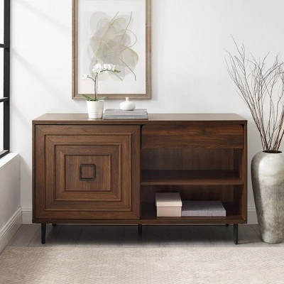 52" Modern Sliding Door Sideboard Dark Walnut - Saracina Home 52" Modern Sliding Door Sideboard Dark Walnut - Saracina Home -Saracina Home Shop GUEST 23973c53 ba8b 4ce8 838f f7572688361c