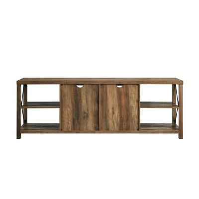 Sophie Rustic Farmhouse X Frame Glass Doors TV Stand for TVs up to 80" Rustic Oak - Saracina Home Sophie Rustic Farmhouse X Frame Glass Doors TV Stand For TVs Up To 80" Rustic Oak - Saracina Home -Saracina Home Shop GUEST 25062be1 85e2 487b bbc9 7411eebdc133