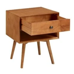 Greenberg 1 Drawer Mid-Century Modern Solid Wood Nightstand - Saracina Home -Saracina Home Shop GUEST 25bb5c69 0a6c 4e3a b08f c7d8cbe3669c