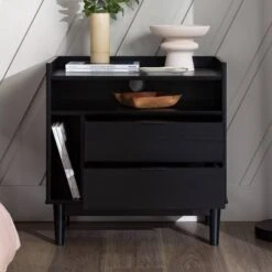 Mid-Century Modern Solid Wood 2 Drawer Nightstand - Saracina Home -Saracina Home Shop GUEST 25d9a554 7471 4447 931b 80e345e9fb34