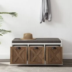 Farmhouse 40" 3 Drawer Storage Bench With Cushion - Saracina Home -Saracina Home Shop GUEST 25e5f424 f281 4507 b17a 014bdc2a8834