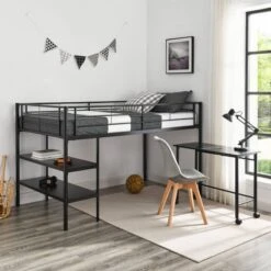 Twin Analise Metal Low Loft Bed With Desk And Storage Black - Saracina Home -Saracina Home Shop GUEST 26e7a46a 7aaa 4be6 adee 58e16a185626