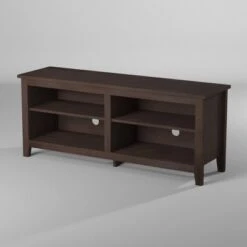 Transitional 4 Cubby Wood Open Storage TV Stand For TVs Up To 65"- Saracina Home -Saracina Home Shop GUEST 26e980c1 ccaf 4dd9 90f1 a41ebb526357
