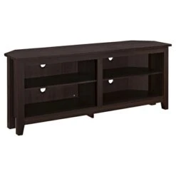 Transitional 4 Cubby Wood Open Storage Corner TV Stand For TVs Up To 65" - Saracina Home -Saracina Home Shop GUEST 276ce2aa 26a7 4261 89df d38632d1ab85