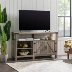 2 Door Farmhouse Highboy TV Stand For TVs Up To 65" Gray Wash - Saracina Home 16 2 Door Farmhouse Highboy TV Stand For TVs Up To 65" Gray Wash - Saracina Home -Saracina Home Shop GUEST 2a250b14 d131 4a46 9090 6a4711a2044b