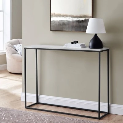 Owen Urban Box Frame Entryway Table Faux Marble White/Black - Saracina Home Owen Urban Box Frame Entryway Table Faux Marble White/Black - Saracina Home -Saracina Home Shop GUEST 2ab1ab21 23d3 4480 bd6c b07fc60c62bc