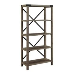 64" Sophie Industrial X Frame Bookshelf - Saracina Home -Saracina Home Shop GUEST 2b769cf2 06ff 422e acc7 6e544783d769