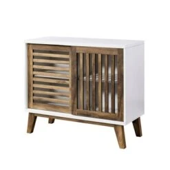 Visconti Mid-Century Modern Sliding Slat Door TV Stand For TVs Up To 40" - Saracina Home -Saracina Home Shop GUEST 2b87a6f1 e71e 4a44 9e1a be7bab63c222