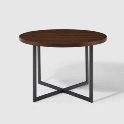 Modern 42" Round Intersecting Leg Dining Table Dark Walnut - Saracina Home 4 Modern 42" Round Intersecting Leg Dining Table Dark Walnut - Saracina Home -Saracina Home Shop GUEST 2d044005 271c 4633 bf9e a49376431e73