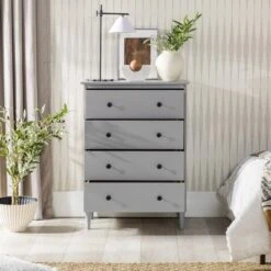 Stiva Classic Mid-Century Modern Vertical 4 Drawer Dresser Gray - Saracina Home 7 Stiva Classic Mid-Century Modern Vertical 4 Drawer Dresser Gray - Saracina Home -Saracina Home Shop GUEST 2ec9d105 dd81 4490 9946 066cd0c5d6fa