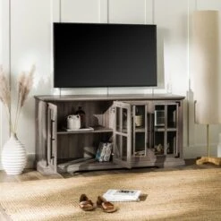 Avalene Modern Farmhouse 4 Door Glass Window Pane TV Stand For TVs Up To 65" - Saracina Home 17 Avalene Modern Farmhouse 4 Door Glass Window Pane TV Stand For TVs Up To 65" - Saracina Home -Saracina Home Shop GUEST 2ece087c 5884 4a07 894b 4bf480cb0e26